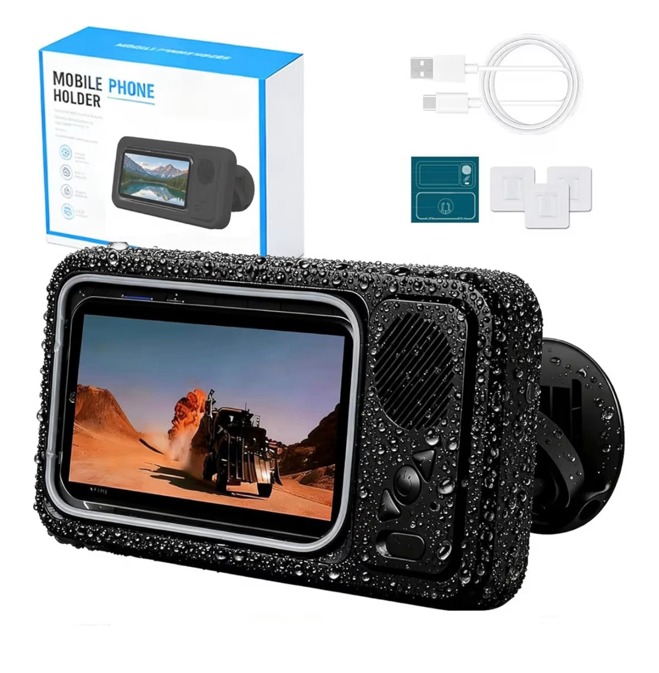 Waterproof Shower Sync Speaker and Holder